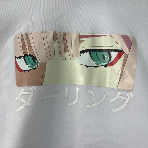 Anime Life Death Stare Hoodie White size Small - Picture 3 of 6